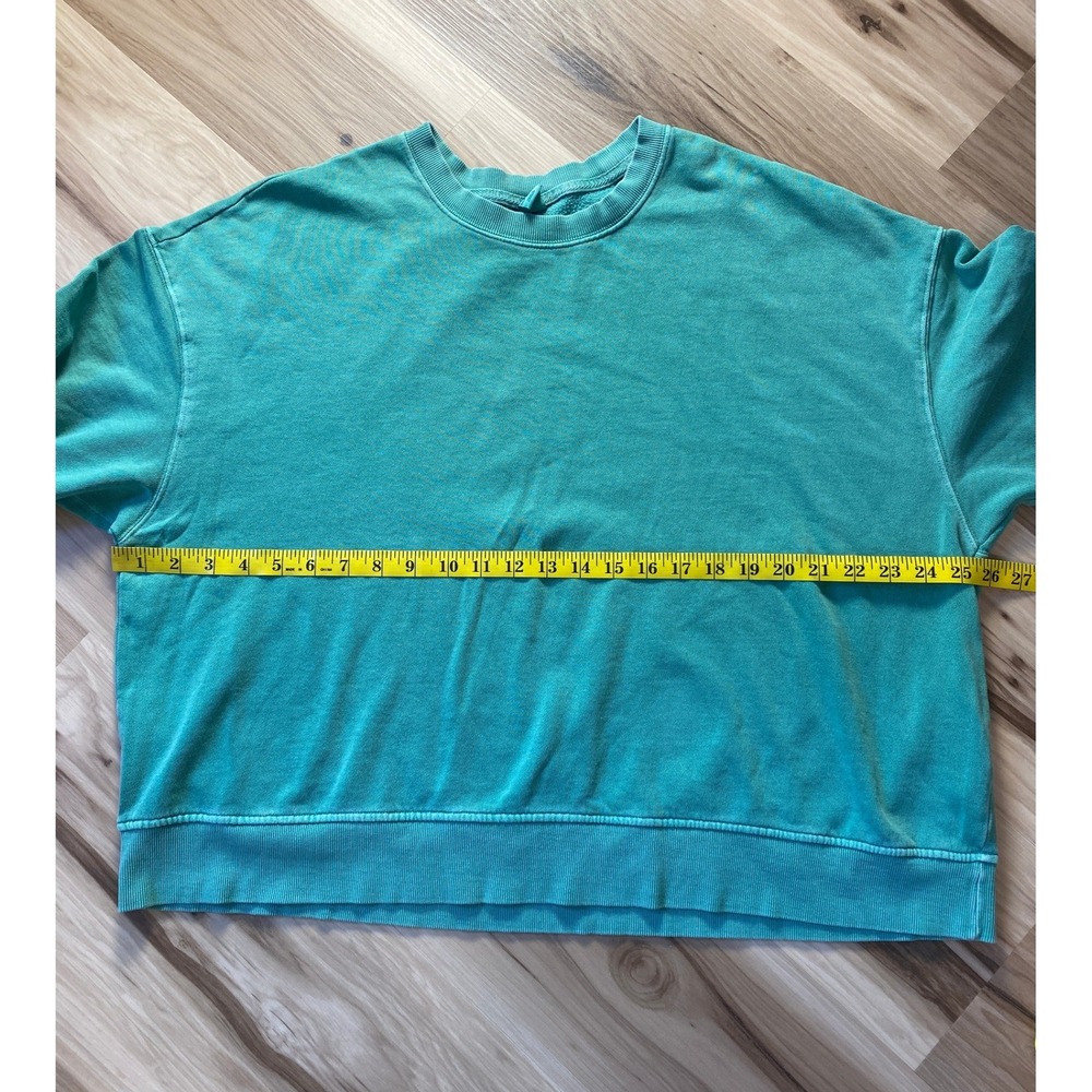 Old Navy Crop Crew-AQ Long Sleeve Herbal Green Jersey Sweatshirt Top 2X Plus - Picture 3 of 6